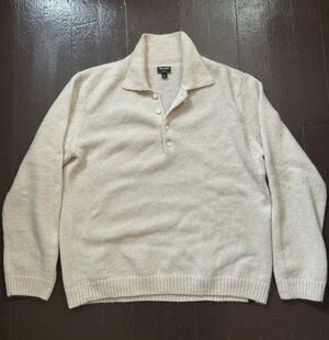 Todd Snyder Cream Wool/mohair Blend Button-Up Sweater